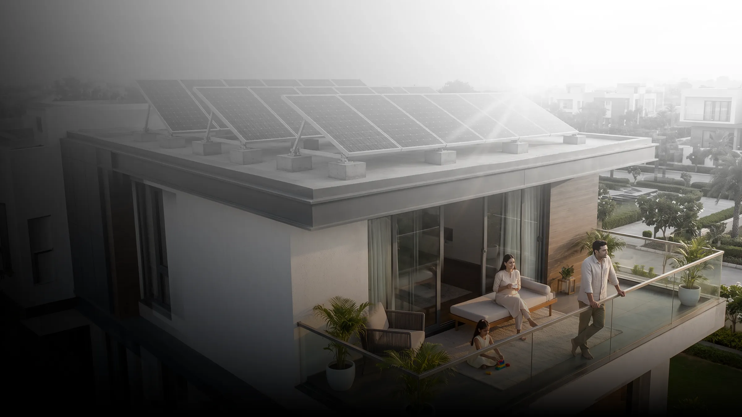 A Livguard rooftop solar installation on a home