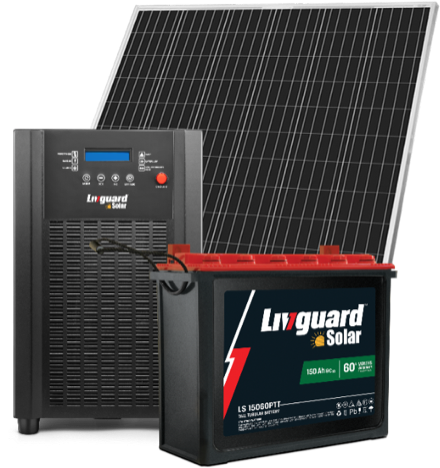 A Livguard off grid solar inverter with a solar battery