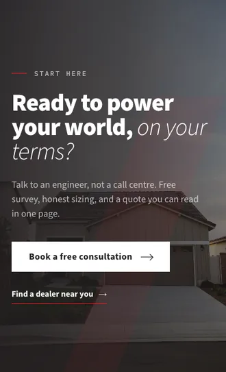 On the mockup — desktop and mobile composed at mobile width