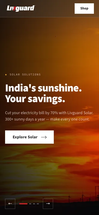 Slide 03 — Solar Solutions composed at mobile width