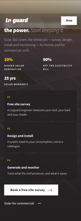 On the mockup — desktop and mobile composed at mobile width